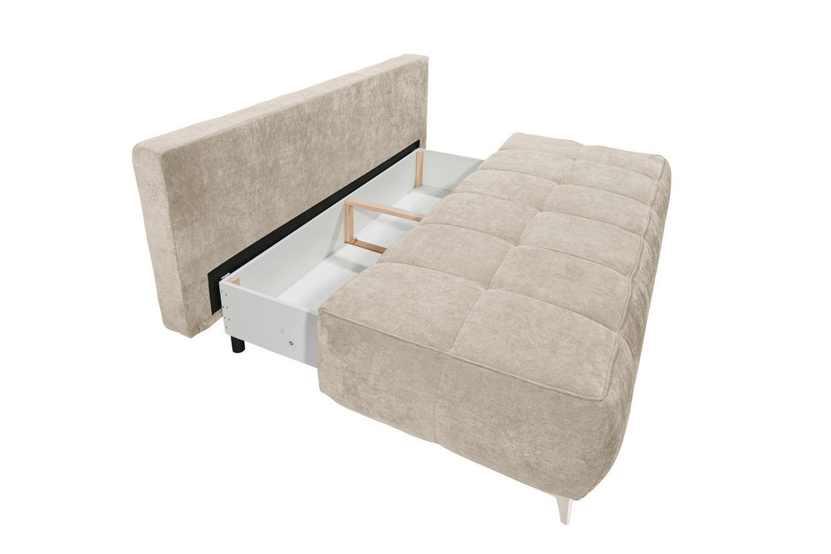 SCHLAFSOFA ELISA Webstoff Beige  inkl. Bettkasten  - Kaschmir/Beige, MODERN, Kunststoff/Textil (215/96/106cm) - MID.YOU