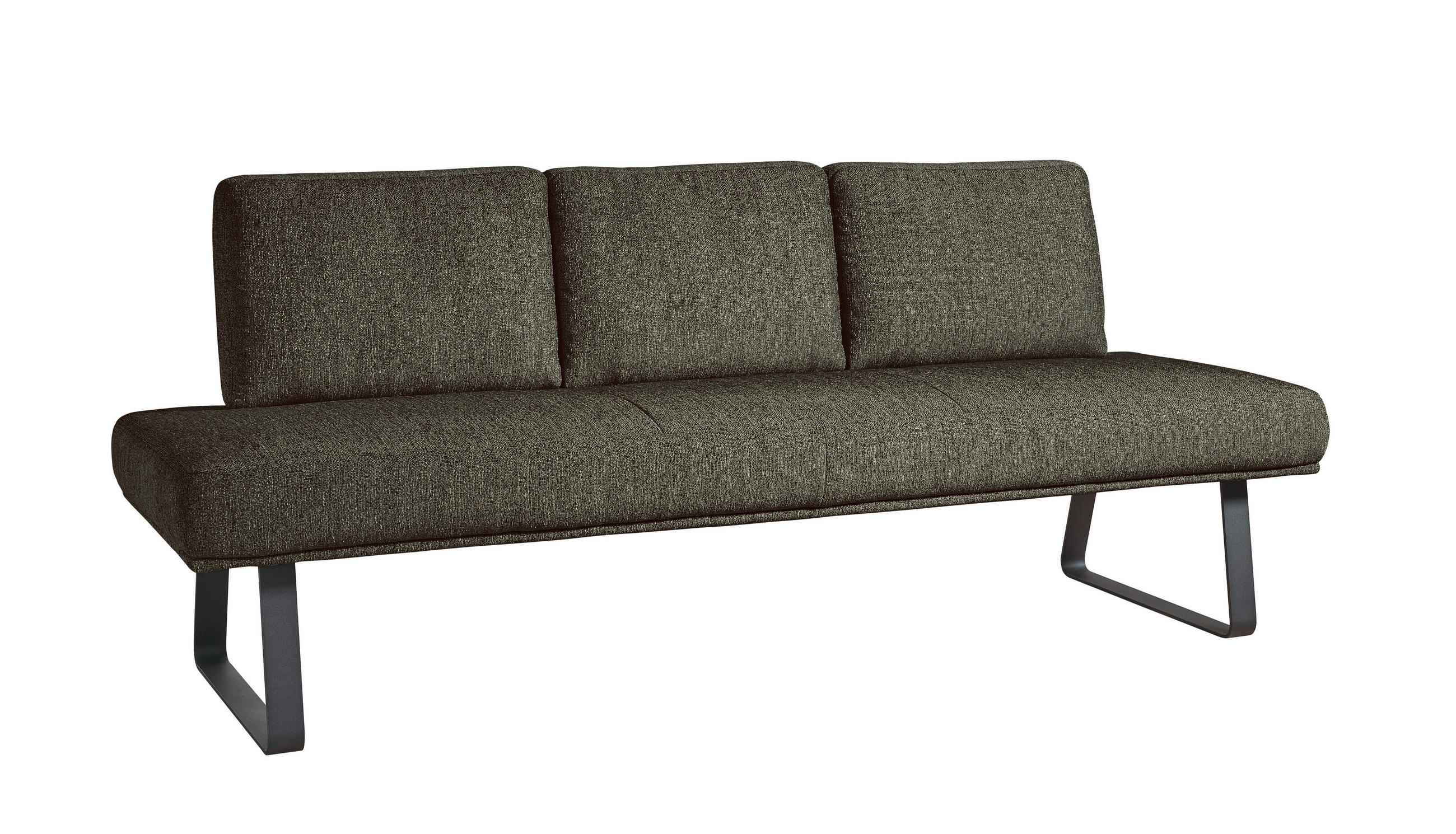 SITZBANK 209/92/78 cm  in Braun  - Schwarz/Braun, Design, Textil/Metall (209/92/78cm) - Dieter Knoll