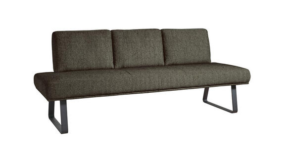 SITZBANK 209/92/78 cm  in Braun  - Schwarz/Braun, Design, Textil/Metall (209/92/78cm) - Dieter Knoll