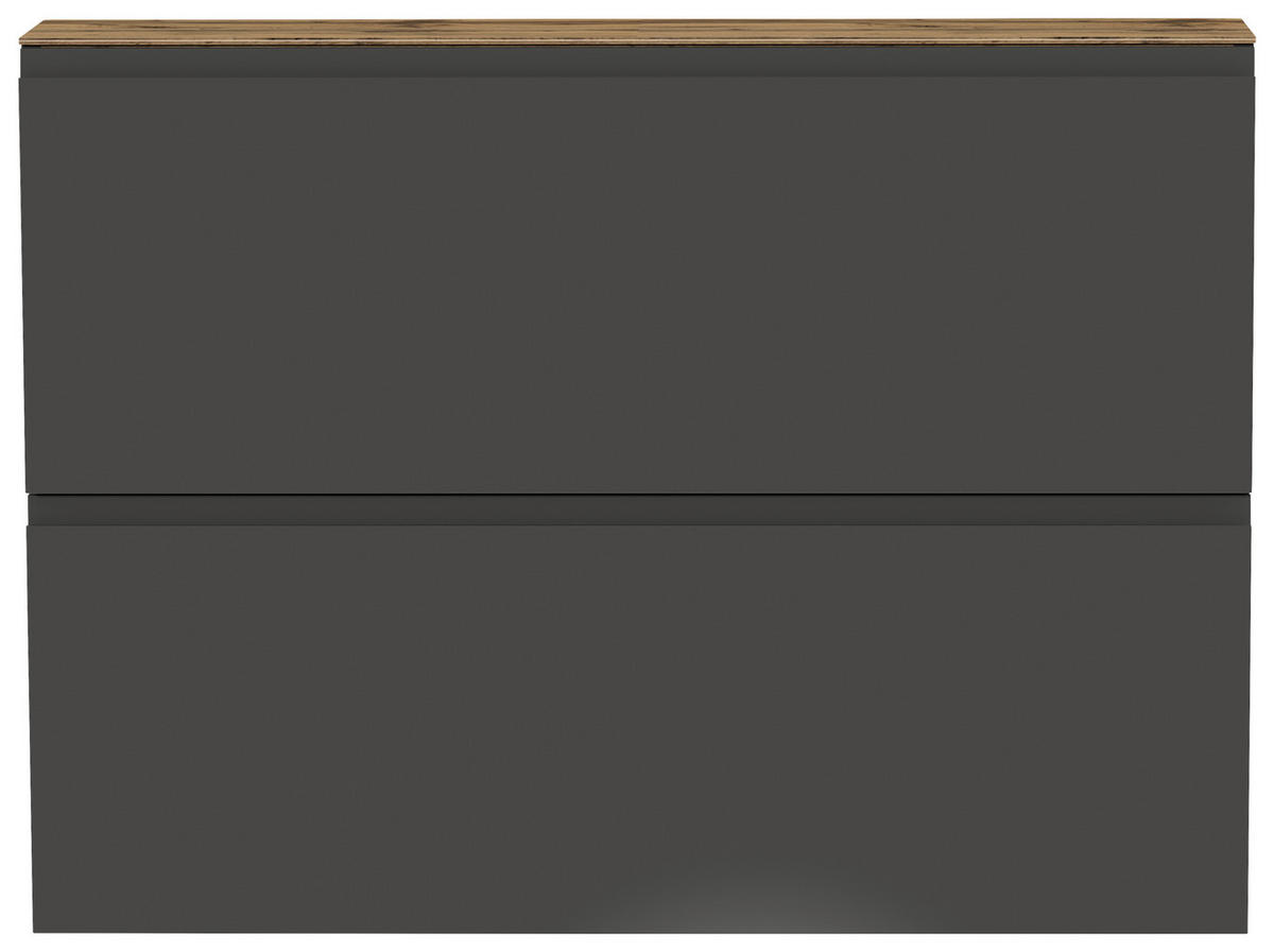 SCHUHKIPPER 110/82/22 cm  - Eichefarben/Anthrazit, Design, Holzwerkstoff (110/82/22cm) - Moderano