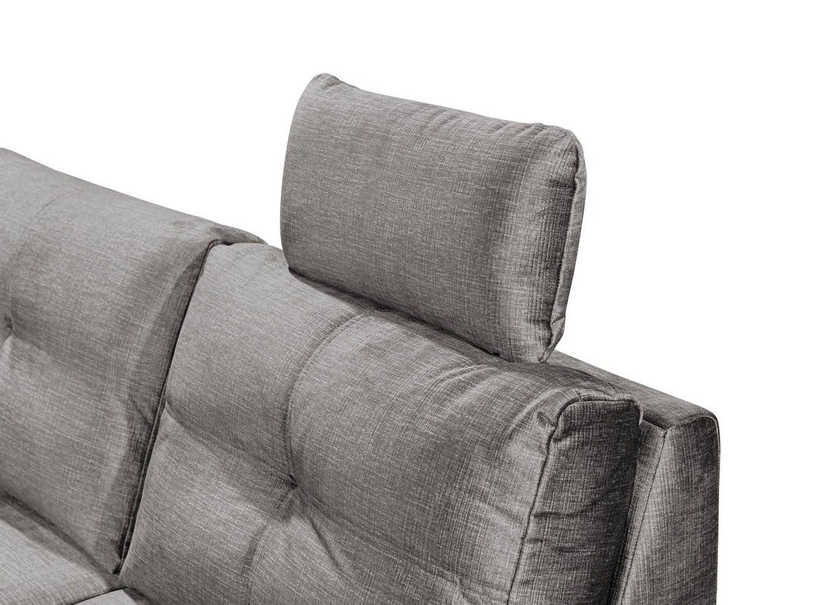 SOFFA i mikrovelour ljusgrå  - ljusgrå/svart, Klassisk, textil/plast (217/334/127cm) - MID.YOU