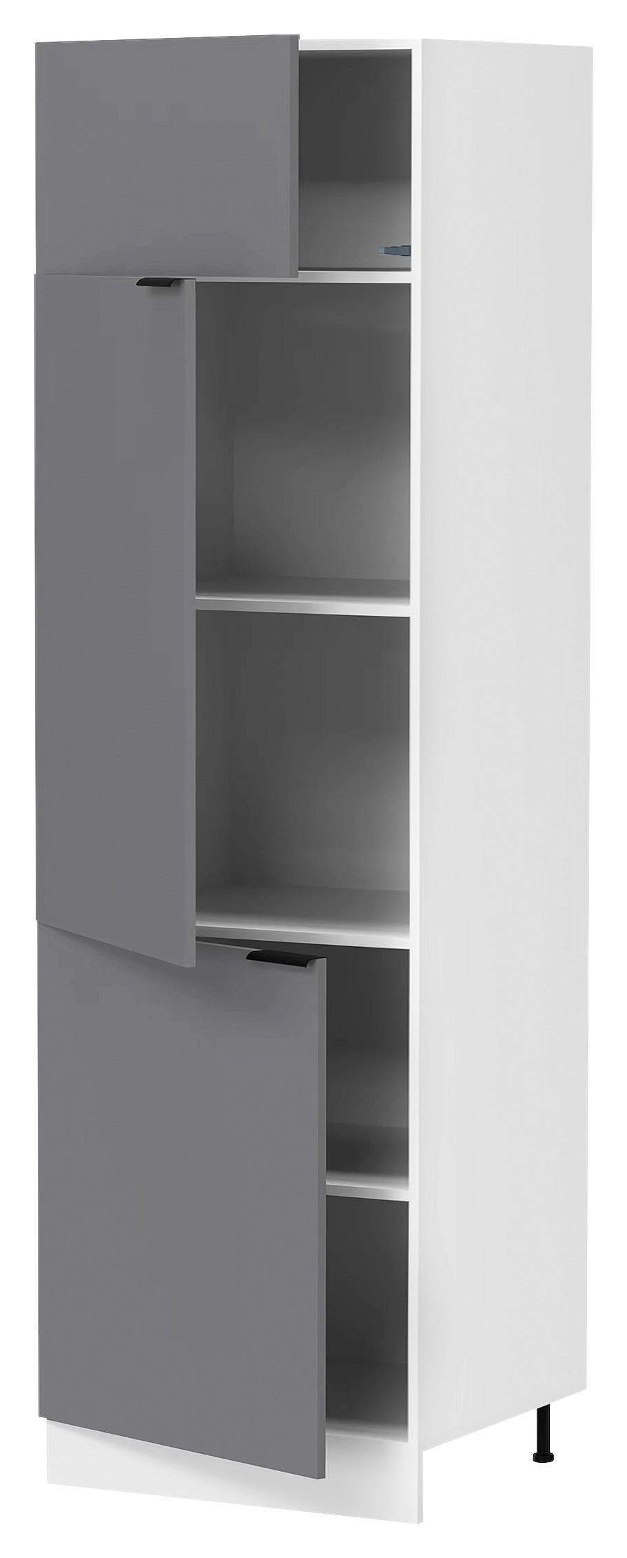 GESCHIRRSCHRANK 60/207/57 cm  in Anthrazit, Weiss  - Weiss/Anthrazit, Trend, Holzwerkstoff/Kunststoff (60/207/57cm) - MID.YOU