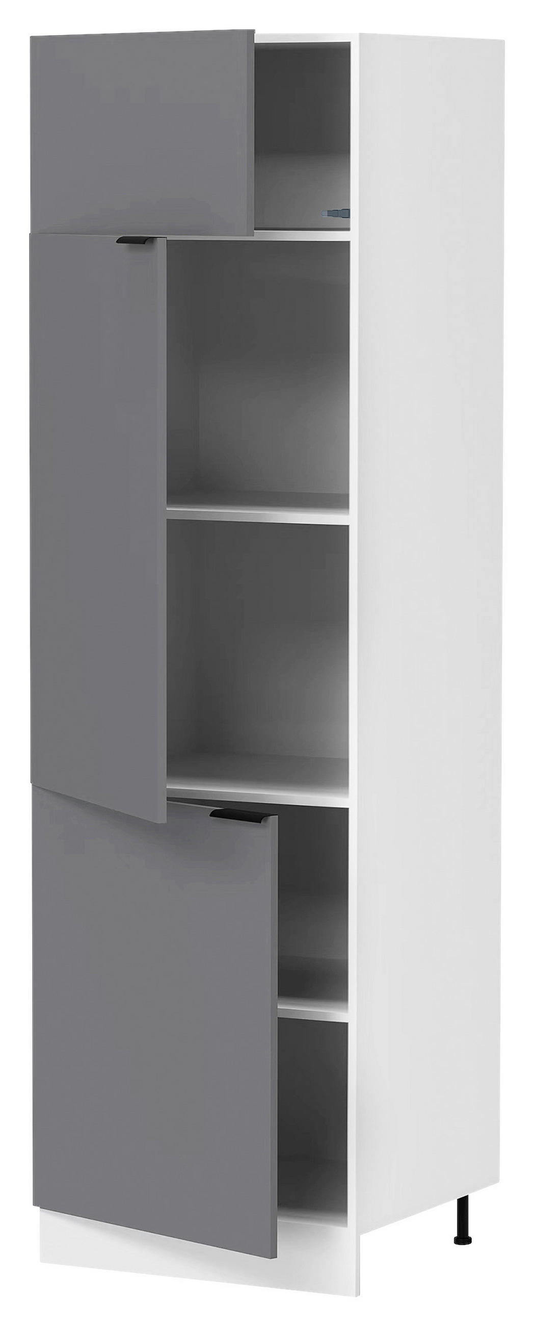 GESCHIRRSCHRANK 60/207/57 cm  in Anthrazit, Weiss  - Weiss/Anthrazit, Trend, Holzwerkstoff/Kunststoff (60/207/57cm) - MID.YOU