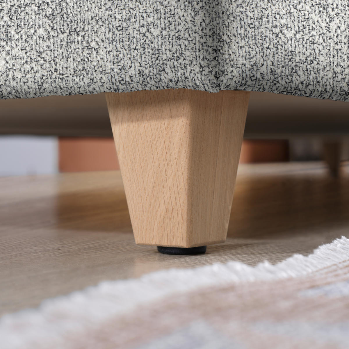 ECKSOFA  in Mikrovelours Naturfarben  203/261 cm  - Eichefarben/Naturfarben, KONVENTIONELL, Holz/Textil (203/261cm) - Sedda