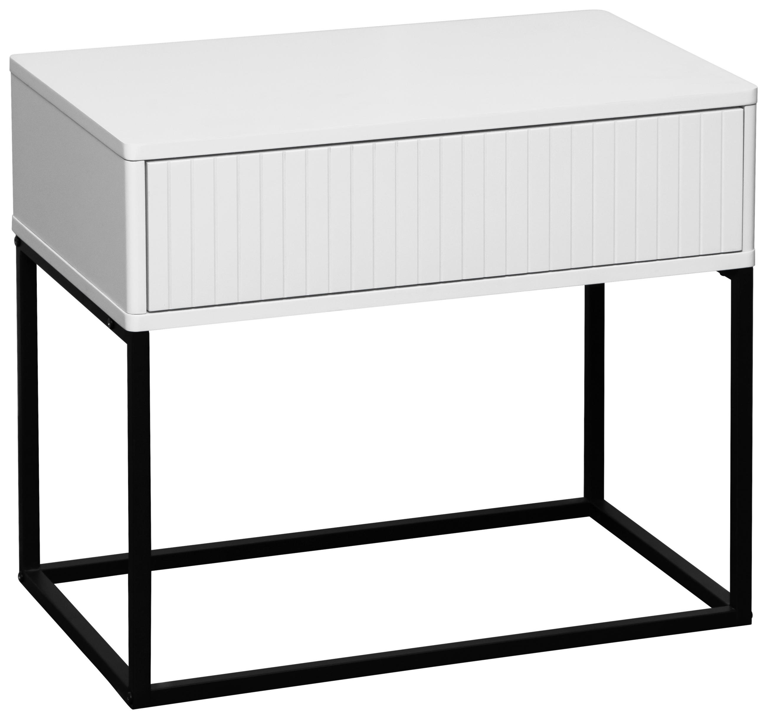 Carryhome Nachtschrank Schwarz, Weiß 60x52x38.5 cm