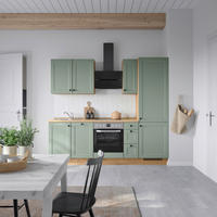 KÜCHENBLOCK 240 cm   in Eichefarben, Schilfgrün  - Schilfgrün/Eichefarben, MODERN, Holzwerkstoff/Metall (240cm) - Nobilia