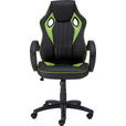 GAMINGSTUHL  in Lederlook, Netzbespannung Grün, Schwarz  - Schwarz/Grün, Design, Kunststoff/Textil (61,5/111-121/66cm) - Carryhome