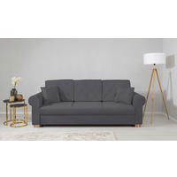 SCHLAFSOFA  mit Bettkasten erhältlich, Liegefunktion, Rücken echt, Armteil links, Armteil rechts Dunkelgrau  - Dunkelgrau/Buchefarben, Design, Holz/Textil (240/94/98cm) - MID.YOU
