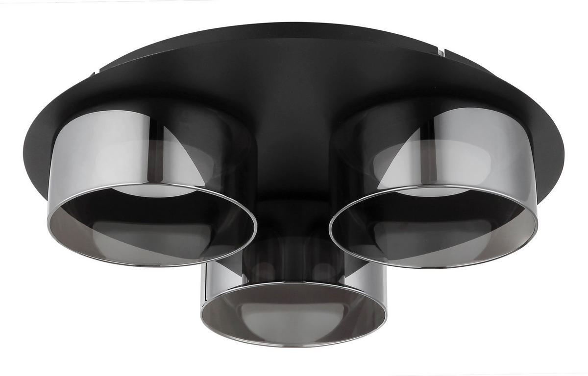 STROPNÍ LED SVÍTIDLO, 35/9 cm  - šedá/černá, Design, kov/sklo (35/9cm) - Globo