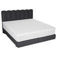 BOXSPRINGBETT 180/200 cm,  in Anthrazit, Topper, Matratzen, H3 = fest  - Anthrazit/Schwarz, Design, Holzwerkstoff/Textil (180/200cm) - Esposa