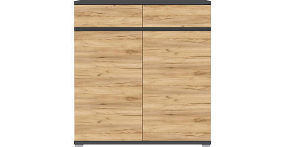 SCHUHSCHRANK in 96/103/40 cm - Eichefarben/Anthrazit, Design, Holzwerkstoff/Kunststoff (96/103/40cm) - Xora