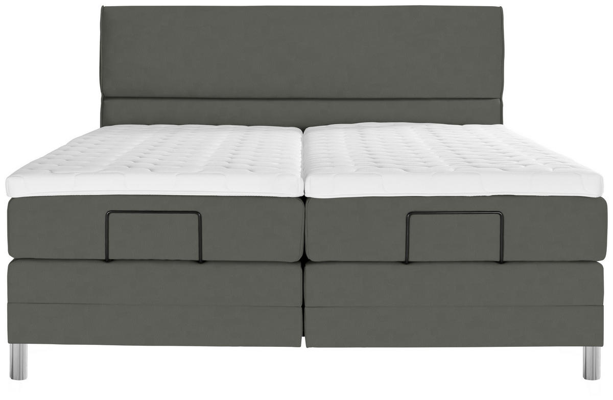 BOXSPRINGBETT 180/200 cm  in Grau  - Chromfarben/Grau, Konventionell, Kunststoff/Textil (180/200cm) - Voleo