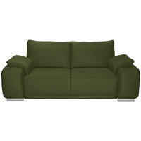 2-SITZER-SOFA Lederlook Olivgrün  - Chromfarben/Olivgrün, KONVENTIONELL, Textil/Metall (212/85/95cm) - Carryhome