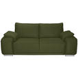 2-SITZER-SOFA Lederlook Olivgrün  - Chromfarben/Olivgrün, KONVENTIONELL, Textil/Metall (212/85/95cm) - Carryhome
