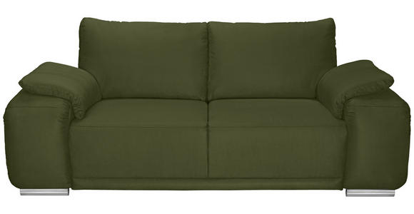 2-SITZER-SOFA Lederlook Olivgrün - Chromfarben/Olivgrün, KONVENTIONELL, Textil/Metall (212/85/95cm) - Carryhome