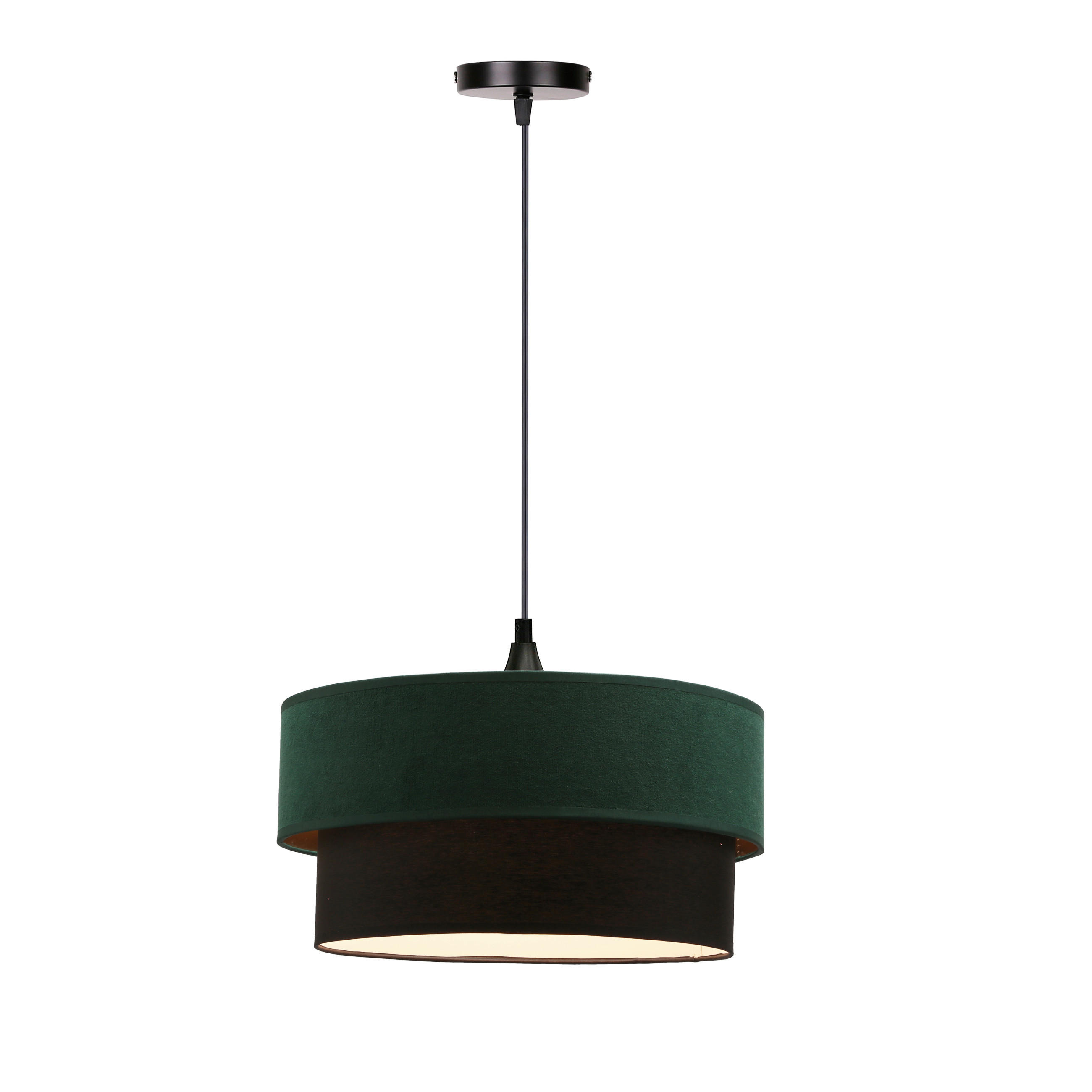 PENDELLAMPA Solanto 35/35/118 cm  - svart/mörkgrön, Klassisk, metall/plast (35/35/118cm)
