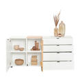 SIDEBOARD Weiß, Eichefarben 172,5/79,5/42 cm - Eichefarben/Anthrazit, Design, Holz/Holzwerkstoff (172,5/79,5/42cm) - Novel