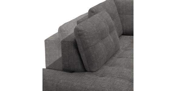 ECKSOFA in Flachgewebe, Leinenoptik Taupe  - Taupe/Schwarz, Design, Textil/Metall (208/247cm) - Xora