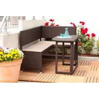 GARTENSET 3-teilig  - Braun, KONVENTIONELL, Kunststoff/Textil - Gardenson