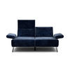 2-SITZER-SOFA Samt Dunkelblau  - Schwarz/Dunkelblau, Design, Textil/Metall (164-194/85/86-94cm) - SENSOO