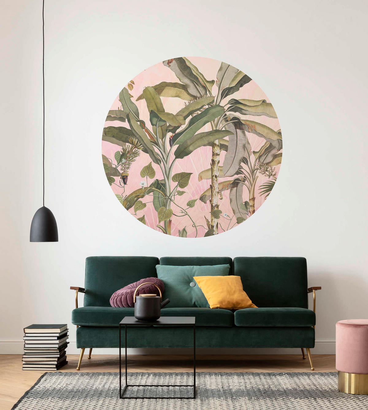 FOTOTAPET  - grön/rosa, Trend, papper (125cm) - Komar