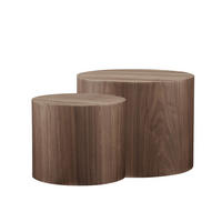 COUCHTISCHSET rund Walnussfarben  - Walnussfarben, Design, Holzwerkstoff (48-38/48-38/38-32cm) - Livetastic