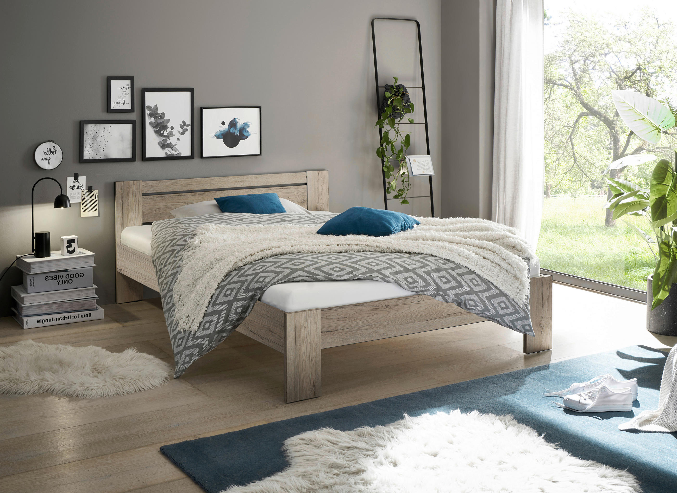 BETT 140/200 cm  in Eiche San Remo  - Eiche San Remo, KONVENTIONELL (140/200cm) - Boxxx