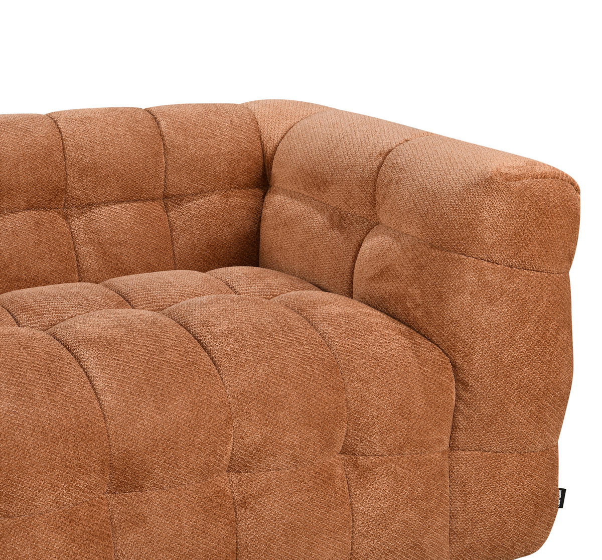 3-SITZER-SOFA Struktur Rostfarben  - Rostfarben/Schwarz, Design, Holz/Kunststoff (218/71/90cm) - Carryhome