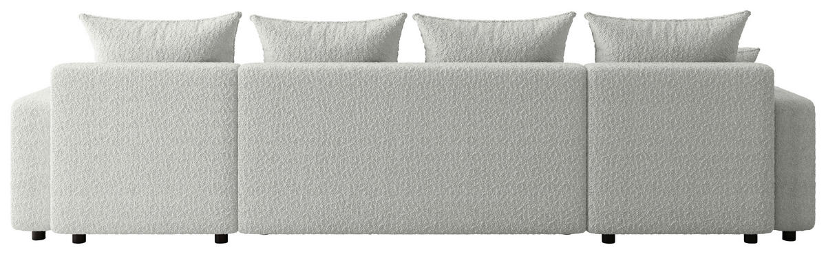 WOHNLANDSCHAFT Weiß Bouclé  - Schwarz/Weiß, MODERN, Kunststoff/Textil (150/312/150cm) - Carryhome