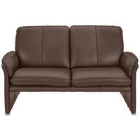 2,5-SITZER Braun Echtleder  - Chromfarben/Braun, KONVENTIONELL, Leder/Metall (186/90/86cm) - Celina Home