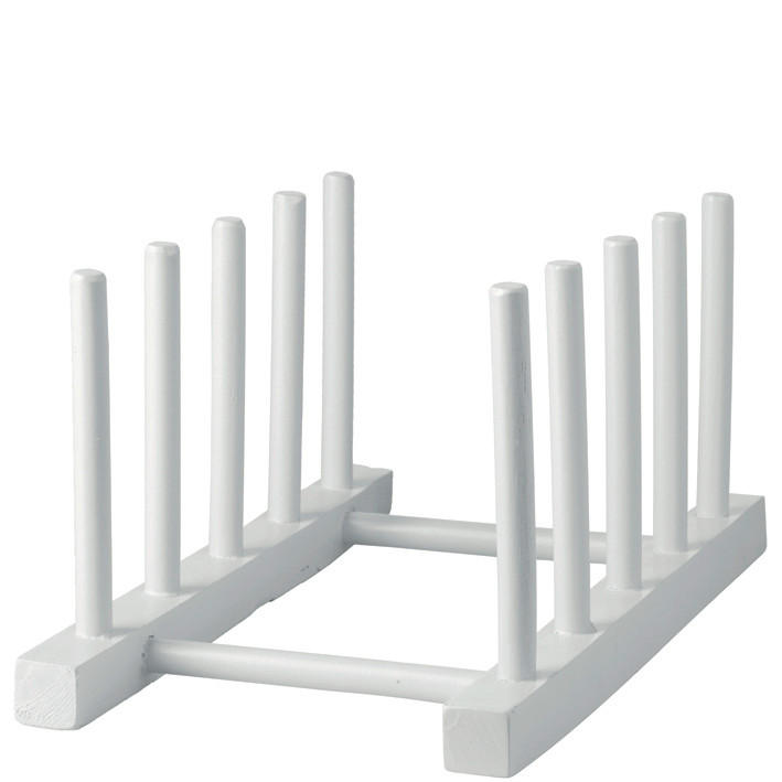 STALAK ZA TANJIRE  - bela, Osnovno, drvo (26/12,5/14cm) - Leonardo