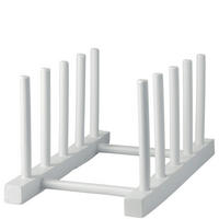 STALAK ZA TANJIRE  - bela, Osnovno, drvo (26/12,5/14cm) - Leonardo