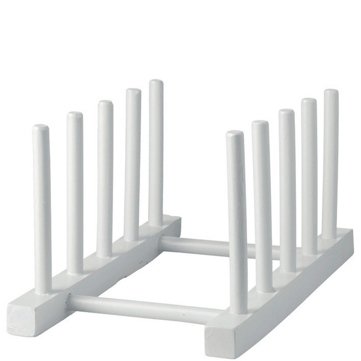 STALAK ZA TANJIRE  - bela, Osnovno, drvo (26/12,5/14cm) - Leonardo