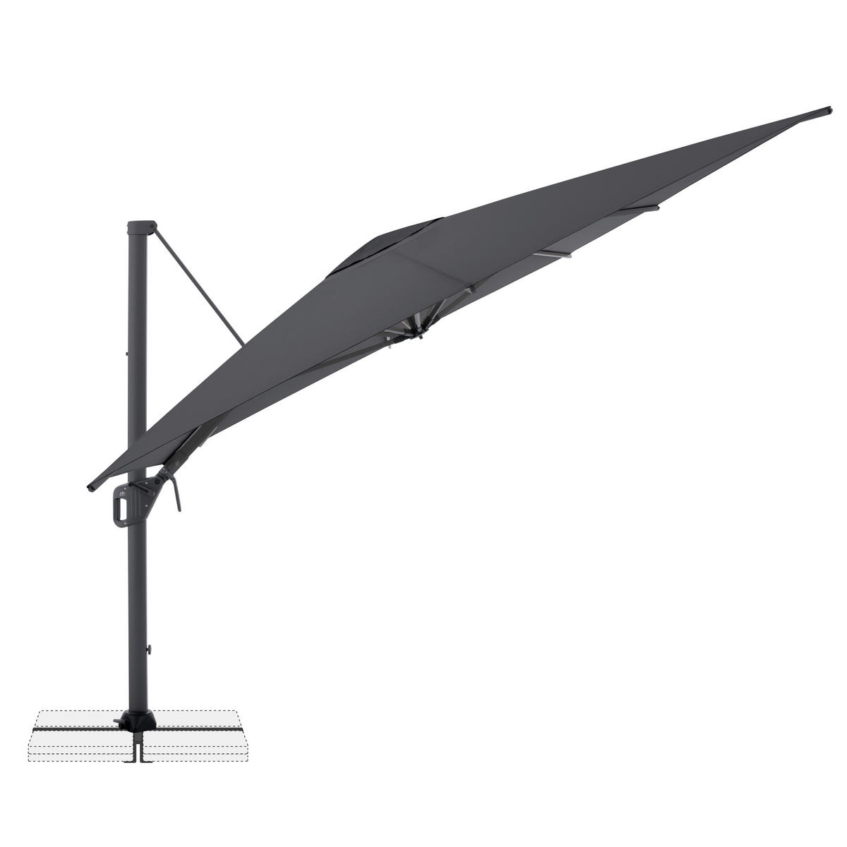 AMPELSCHIRM 300 x 400 cm Anthrazit  - Anthrazit, Basics, Textil/Metall (400/300cm) - Doppler