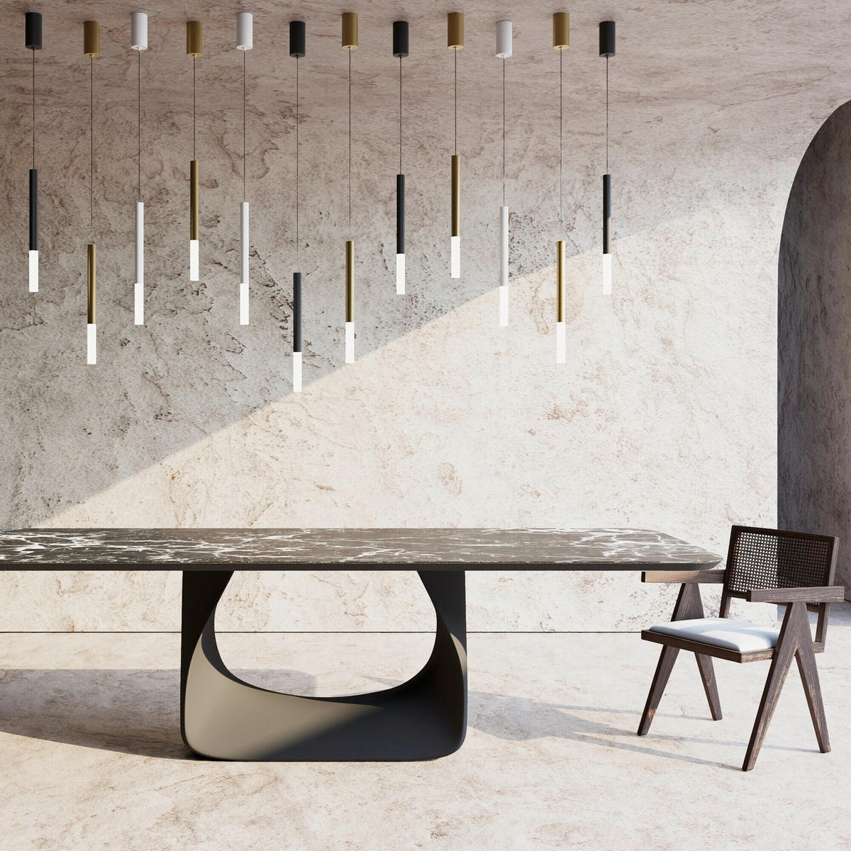 PENDELLEUCHTE Pro Shade 3/345 cm  - Goldfarben, Design, Metall (3/345cm) - MAYTONI