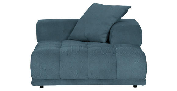 SOFAELEMENT in Plüsch Blaugrau  - Blaugrau/Schwarz, KONVENTIONELL, Kunststoff/Textil (125/66/155cm) - Carryhome