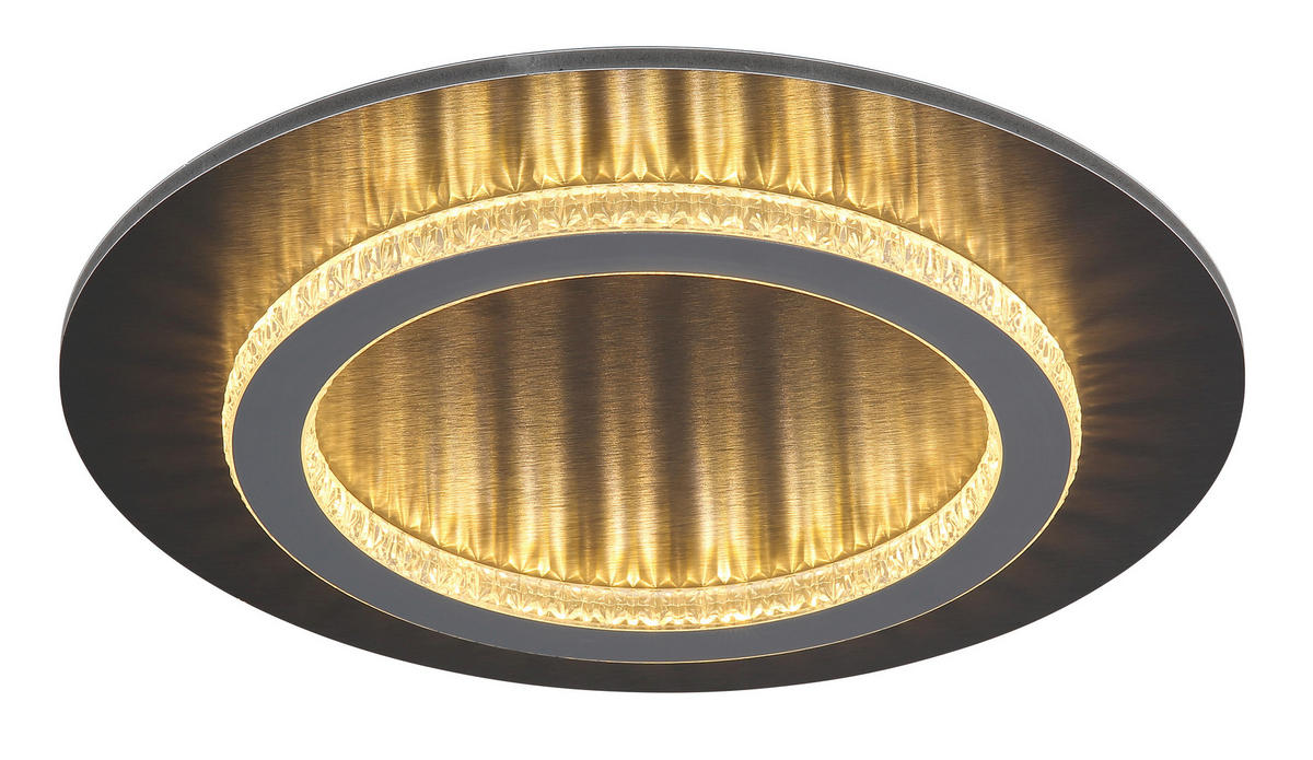 LED-DECKENLEUCHTE 35/5,5 cm   - Klar/Anthrazit, Basics, Kunststoff/Metall (35/5,5cm) - Globo