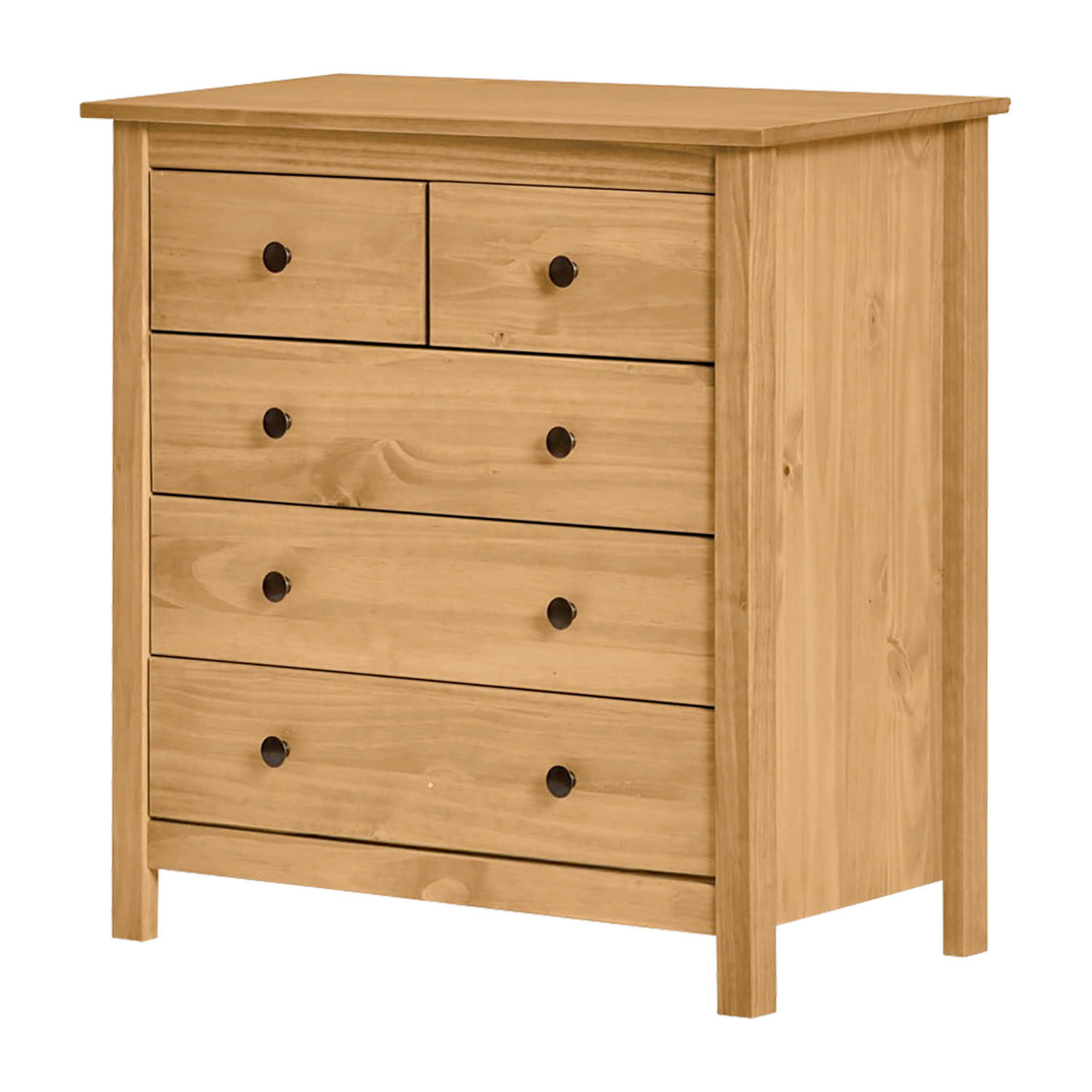 KOMMODE , 79/80/40 cm, 5 Schublade(n)  - Messingfarben/Naturfarben, Basics, Holz/Metall (79/80/40cm) - Livetastic