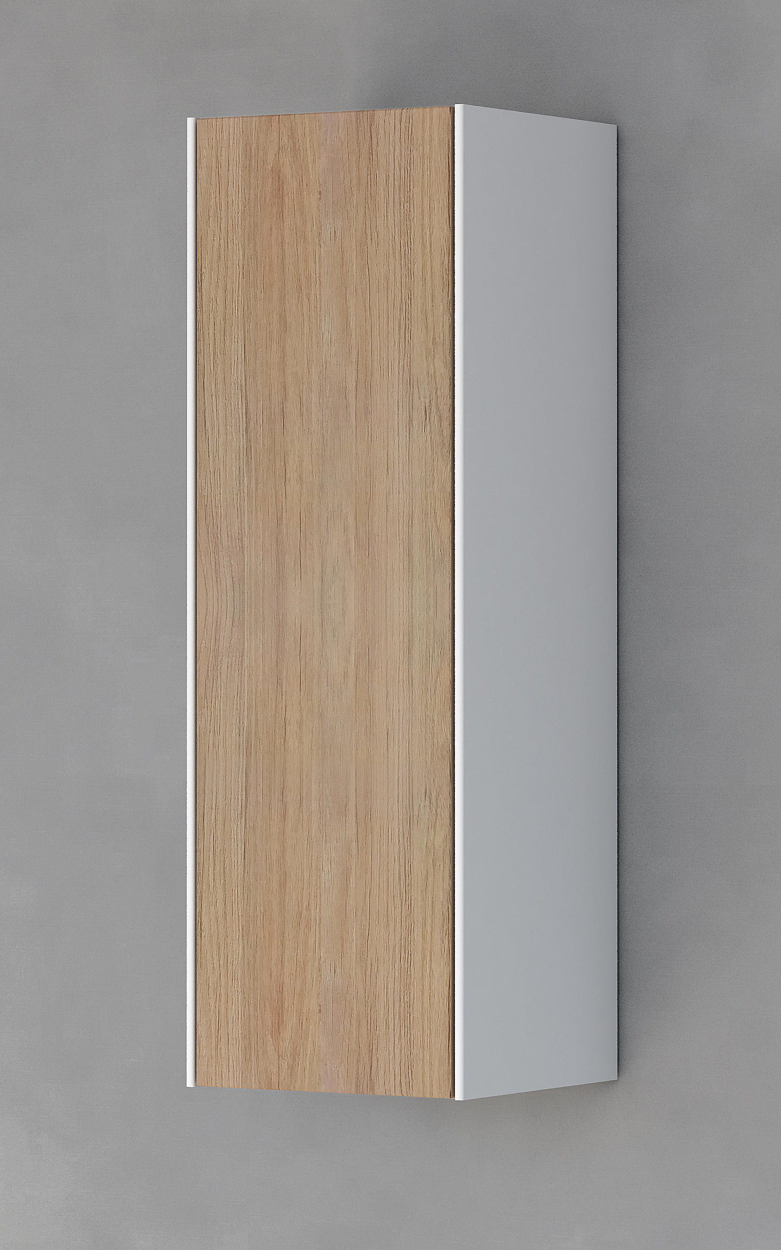 FALISZEKRÉNY 27/80/25 cm  - tölgyfa/fehér, Basics, faalapú anyag/Üveg (27/80/25cm) - Welnova
