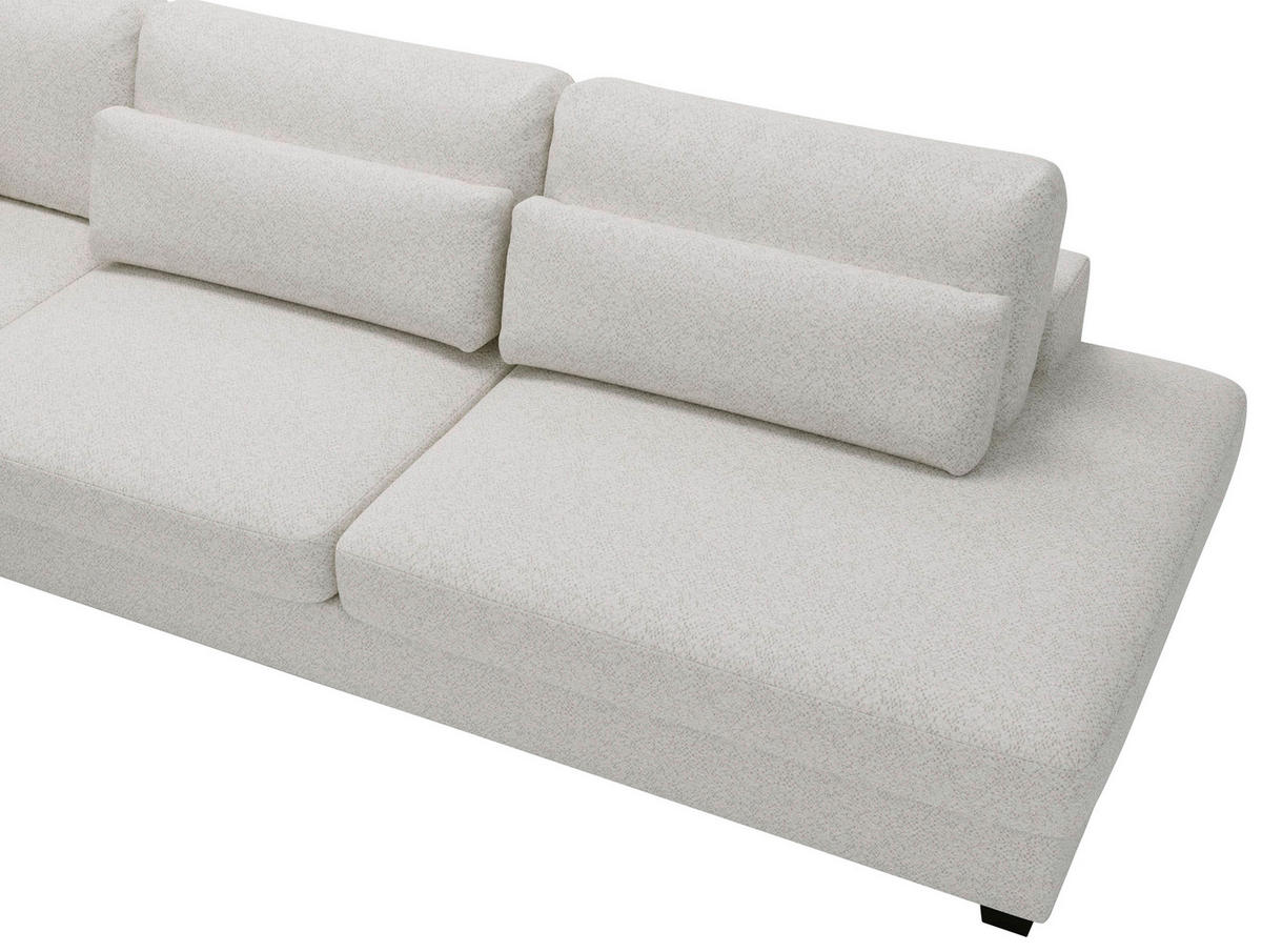 ECKSOFA in Bouclé, Plüsch Beige  - Beige/Schwarz, Design, Kunststoff/Textil (244/332cm) - Livetastic