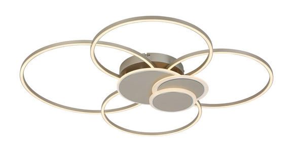 LED-DECKENLEUCHTE 90,5/81/9,5 cm   - Chromfarben/Champagner, Design, Kunststoff/Metall (90,5/81/9,5cm) - Novel