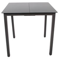 GARTENTISCH Metall, Glas Schwarz quadratisch  - Schwarz, Basics, Glas/Metall (80/73/80cm) - MID.YOU