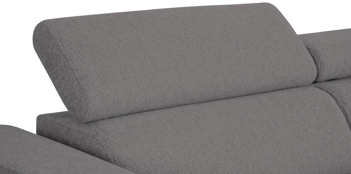ECKSOFA in Struktur Anthrazit  - Anthrazit/Schwarz, Design, Kunststoff/Textil (205/284cm) - MID.YOU