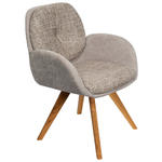 ARMLEHNSTUHL  in Webstoff  - Greige/Eichefarben, Design, Holz/Textil (59/90/64cm) - Linea Natura