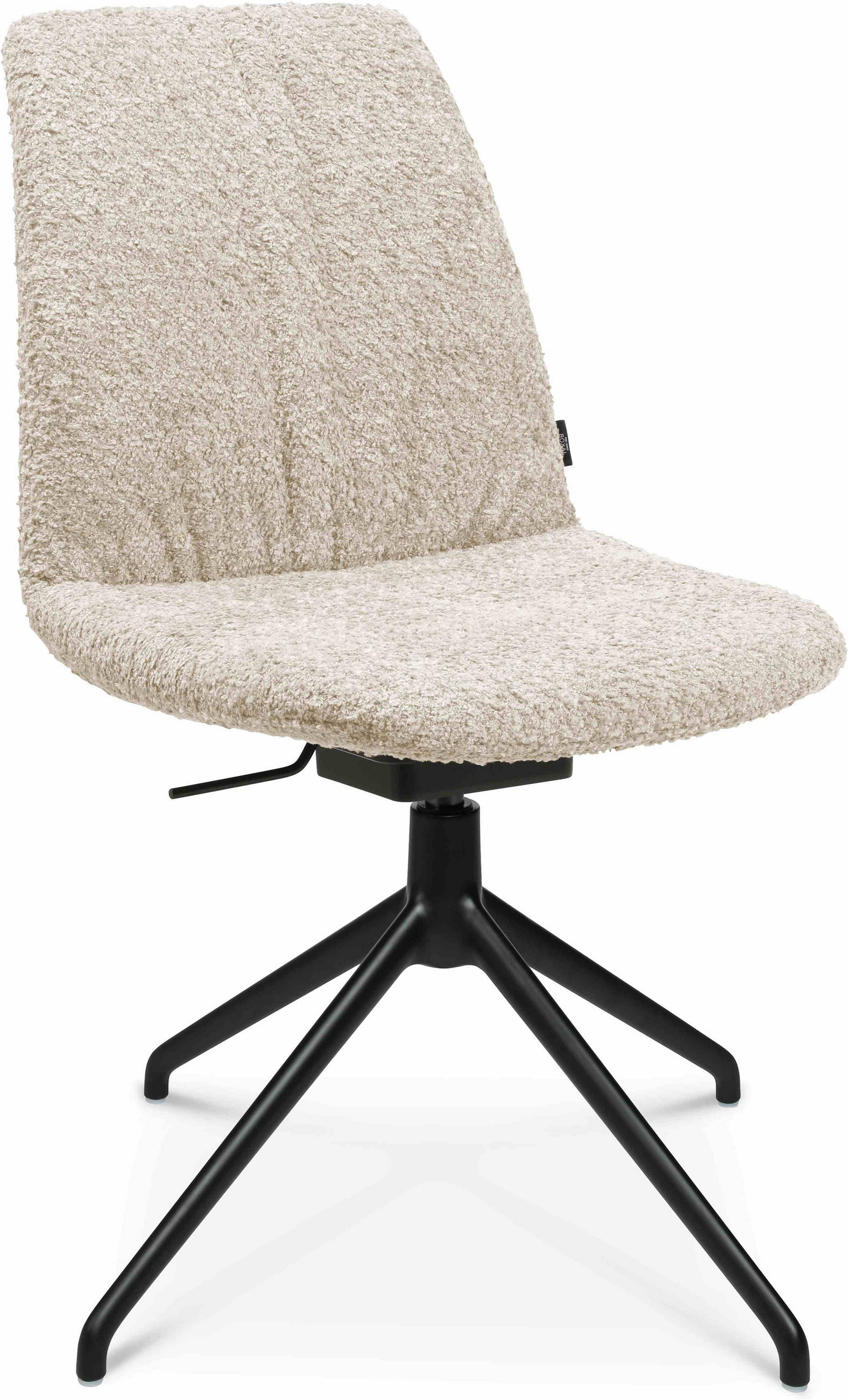 STUHL Bouclé Creme, Schwarz  - Creme/Schwarz, Design, Textil/Metall (46/81,5-84,5/55cm) - Johann Jakob