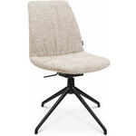 STUHL Bouclé Creme, Schwarz  - Creme/Schwarz, Design, Textil/Metall (46/81,5-84,5/55cm) - Johann Jakob