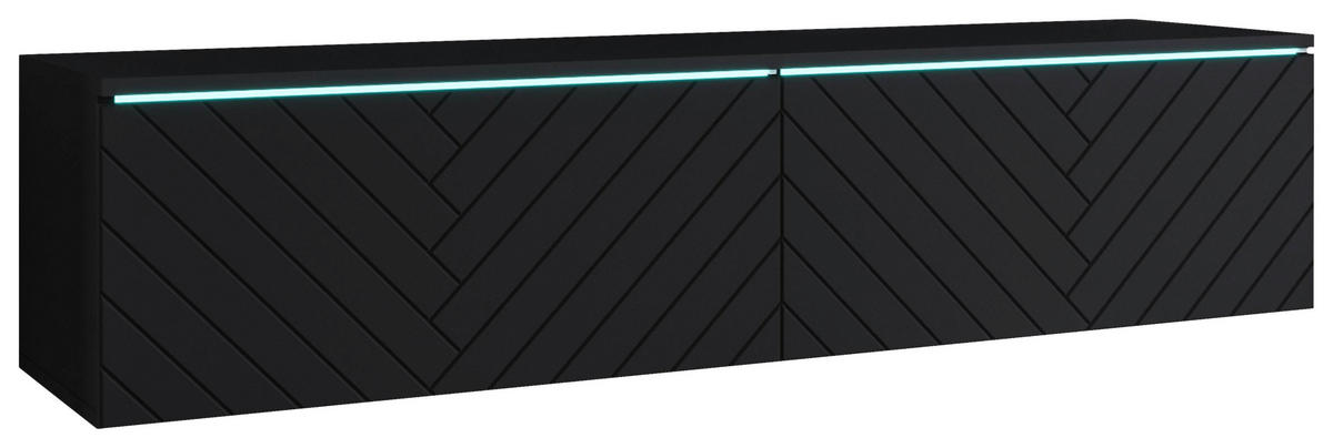 NIZKA OMARICA črna  - črna/siva, Basics, umetna masa/leseni material (140/30/33cm) - P & B