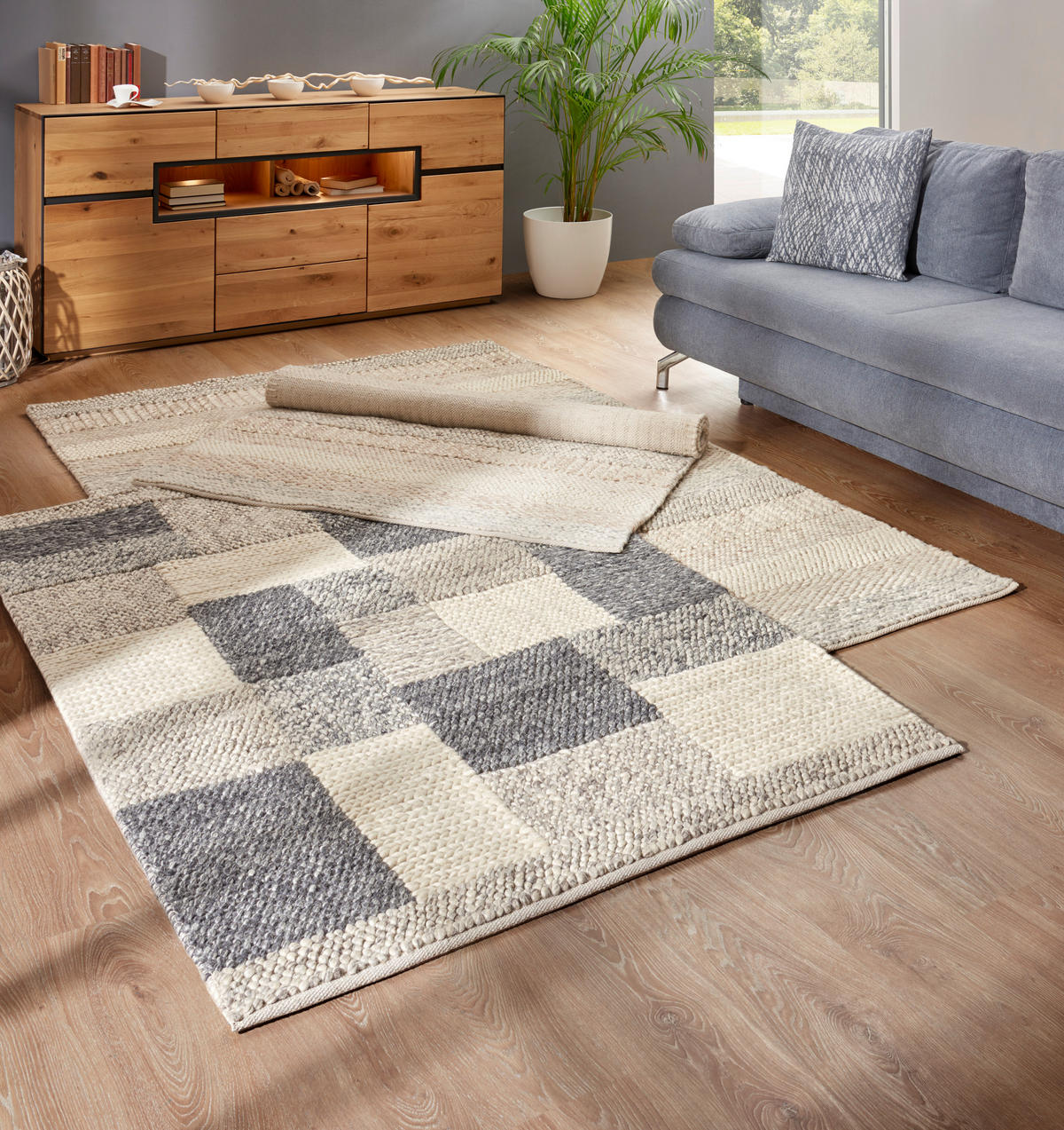 HANDWEBETEPPICH Nordic 130/190 cm Nordic  - Grau, Natur, Textil (130/190cm) - Linea Natura