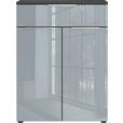 MIDISCHRANK 71/95/34 cm  - Chromfarben/Schwarz, MODERN, Glas/Holzwerkstoff (71/95/34cm) - Xora