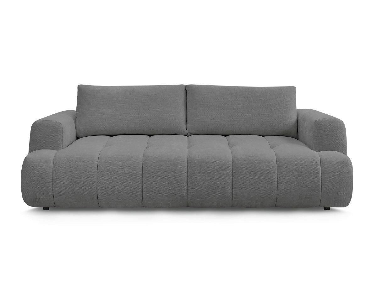 SCHLAFSOFA FUJI Leinenoptik Dunkelgrau  inkl.  - Dunkelgrau/Schwarz, MODERN, Kunststoff/Textil (251/113/88cm)